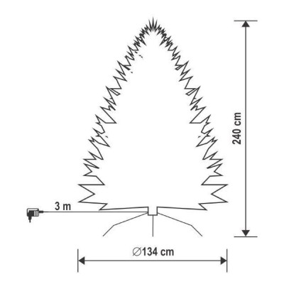 Műfenyő beépített LED világítással, 240 cm magas - KMF 6/240